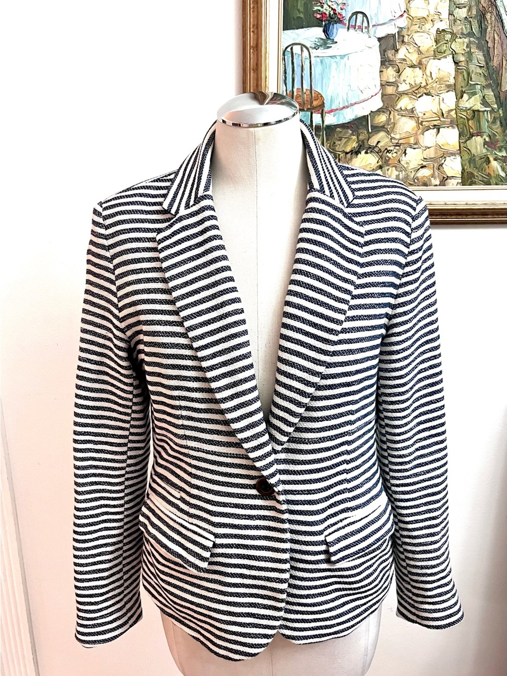 Merona Black & White Striped Women's Blazer